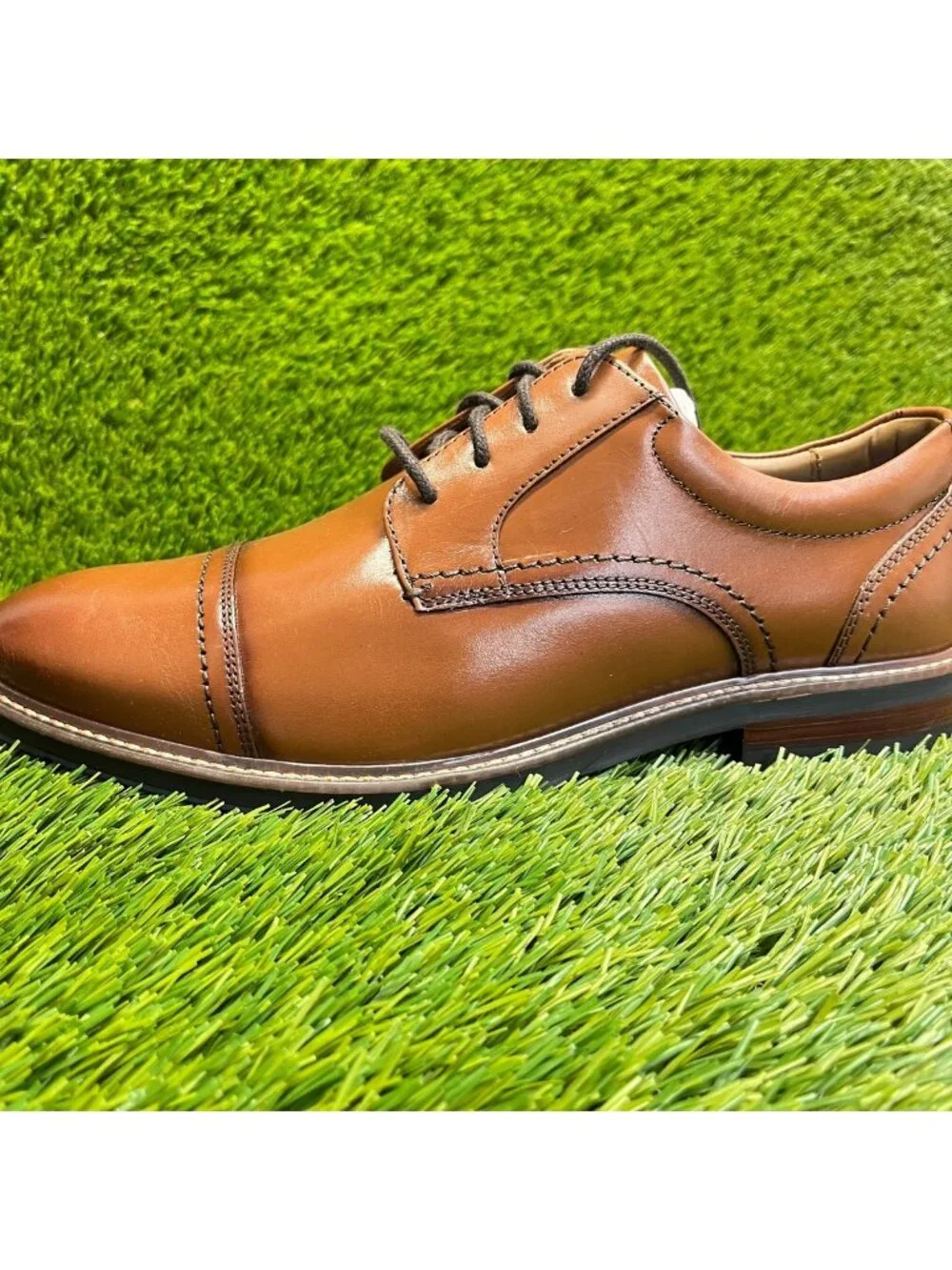 Nunn Bush Westfield Mens Size 9.5 Brown Classic Cap Toe Oxford Dress Shoes